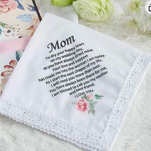 Wedding Handkerchief for Mother & mother-in-law Wedding Hankies keepsake gift mo